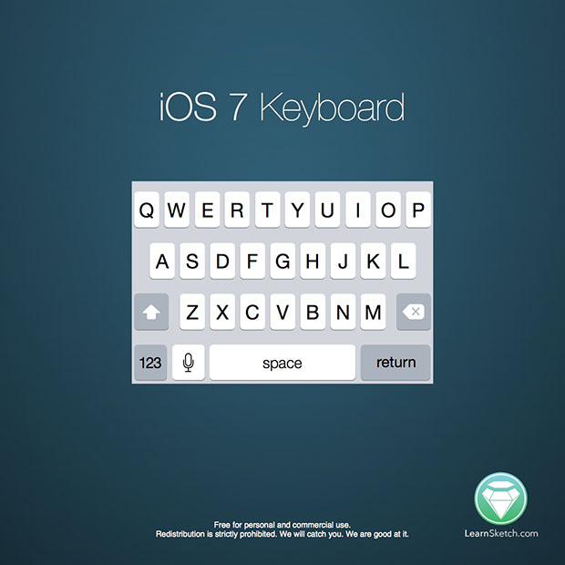 iOS 7 iPhone Keyboard for Sketch 3