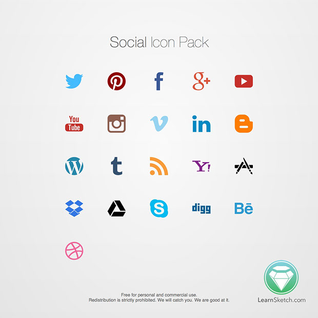 Social Icon Pack for Sketch 3