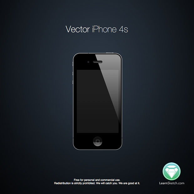 Vector iPhone 4s for Sketch 3