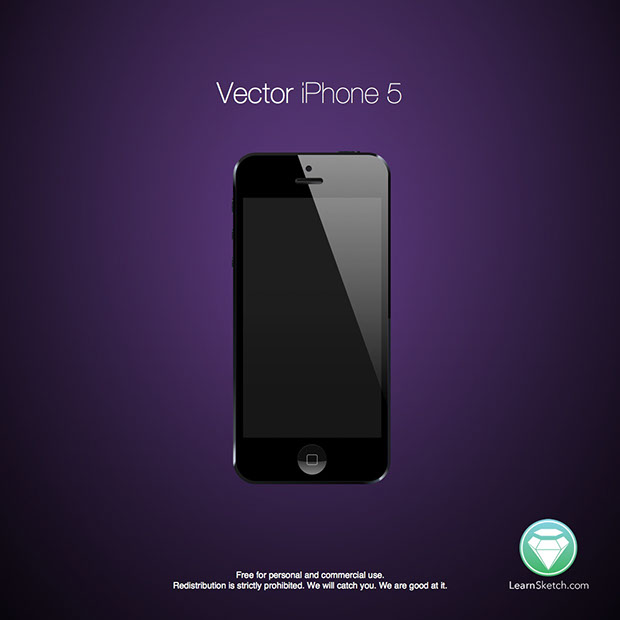 Vector iPhone 5 for Sketch 3